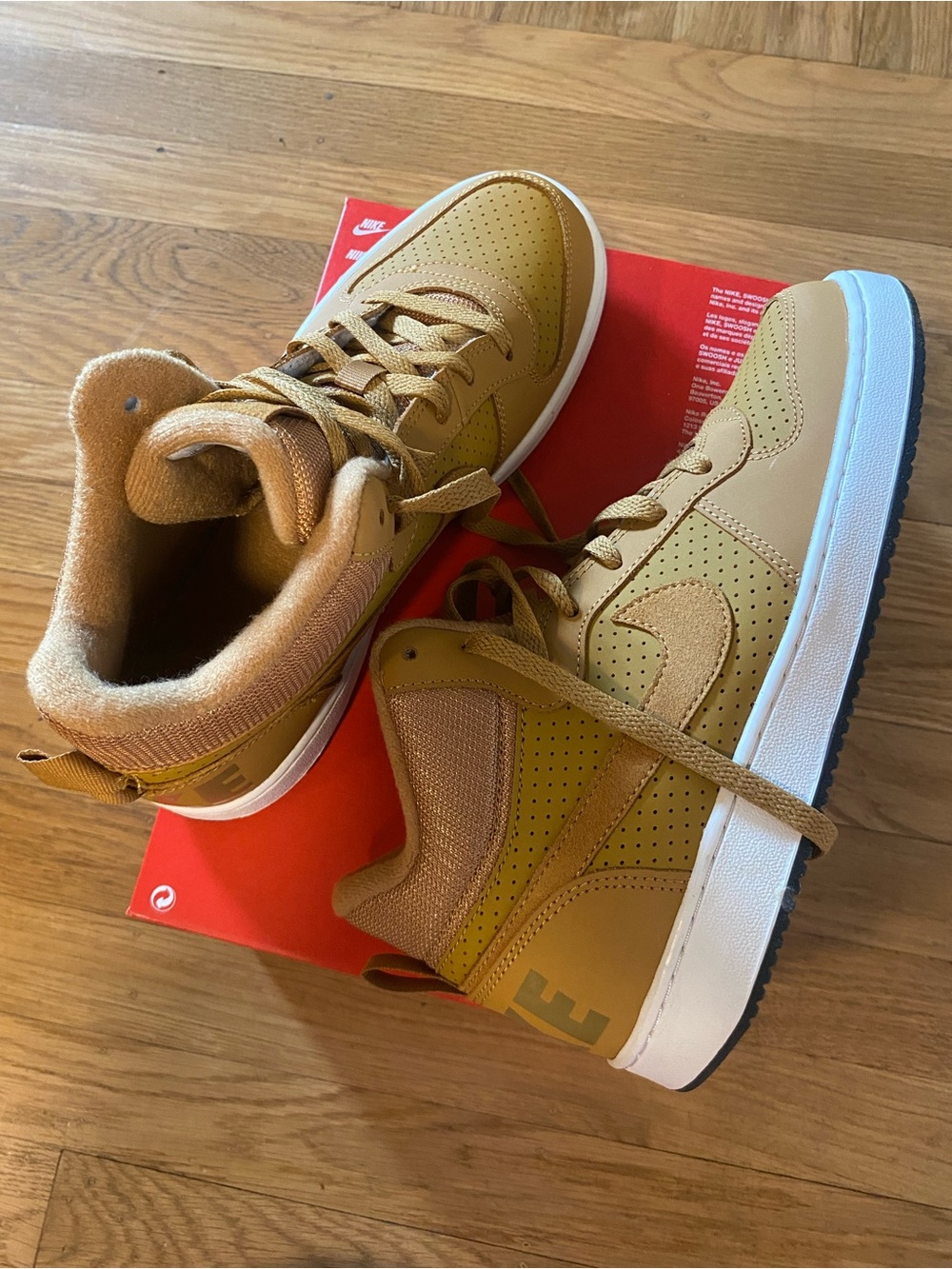 NEW Nike Court Borough Mid GS Wheat